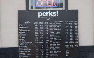 Perks! Coffee, Espresso, Smoothies outside