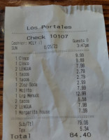 Taqueria Los Portales 1 menu