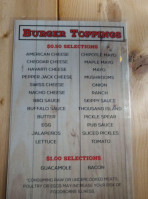 Skippy's Burger menu