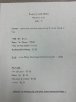 Buckey's menu