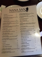Nana San menu