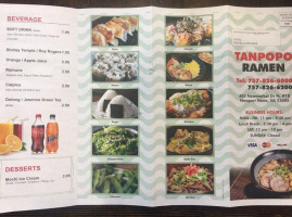Tanpopo Ramen menu