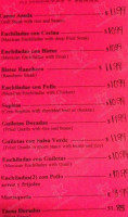 Taqueria Gonzalez menu