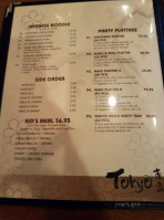 Tokyo Sushi Grill menu