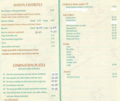 Mayan Palace menu