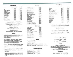 The Creek Deli menu