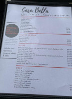 Casa Bella Prime Steak Seafood menu