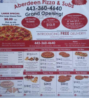 Aberdeen Pizza Subs menu