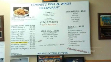 Elmore's Fish And Wings menu