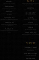 Kings Dining Entertainment menu