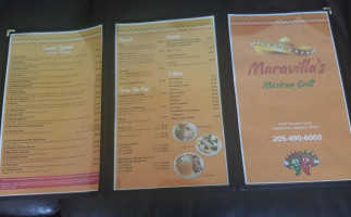 Maravilla's Mexican Grill menu