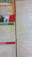 El Trancazo menu