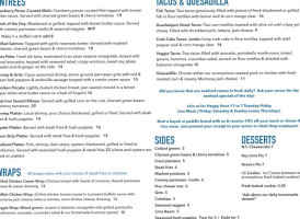 Palm Valley Outdoors Bar Grill menu