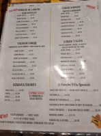 El Pancho Villa Tacos Y Burros menu