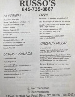 Russo's House Of Pizza menu