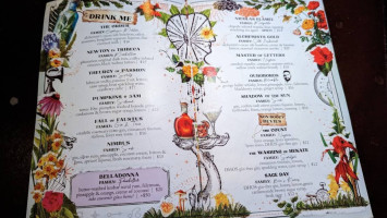 The Alchemists' Garden menu