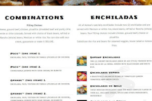 Azteca Mexican Restaurants menu