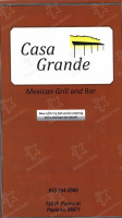 Casa Grande Paola menu