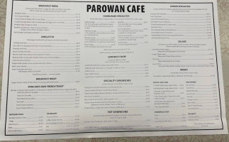Parowan Cafe menu