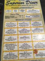 Superior Diner menu