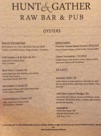 Hunt Gather Raw Pub menu