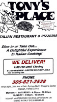 Tony's Pizza Palm Springs N food