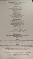 Duarte's Tavern menu