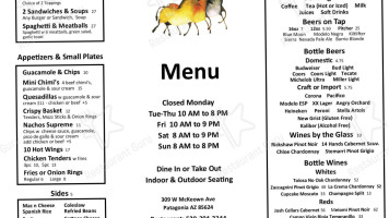 Wild Horse menu