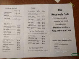 Research Center Deli menu