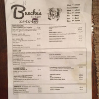 Bueche's Grill menu