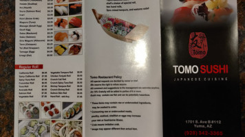 Tomo Sushi menu