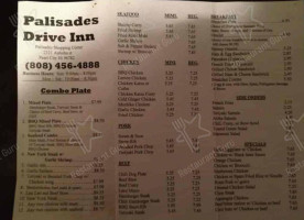 Palisades Drive Inn menu
