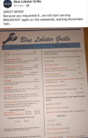 Blue Lobster Grill food