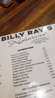 Billy Ray's Restaurant menu