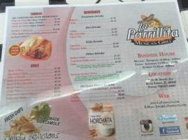 La Parrillita Mexican Grill menu