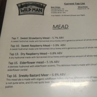 Wild Man Brewing Company menu