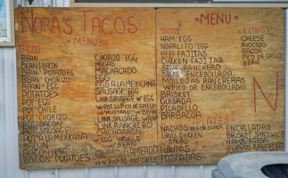 Noras Tacos Op menu