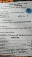 Northside Cafe menu