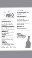 Bella Vino Wine menu