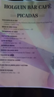 Holguìn Cafeteria menu