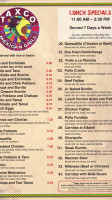 Taxco Mexican Grill menu