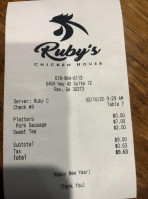 Ruby's Chicken House menu