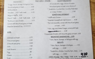 Lil Vols Diner menu