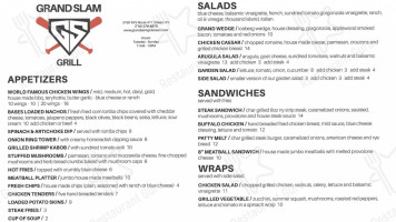Grand Slam Grill menu