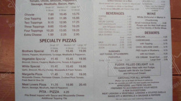 Four Brothers Pizza Inn menu