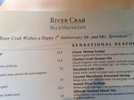 River Crab Blue Water Inn menu