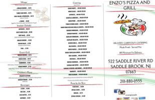 Enzo's Pizza And Grill menu