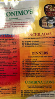 Geronimo's Mexican Dining menu