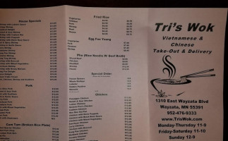 Tri’s Wok menu