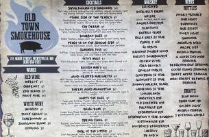 Old Town Smokehouse menu